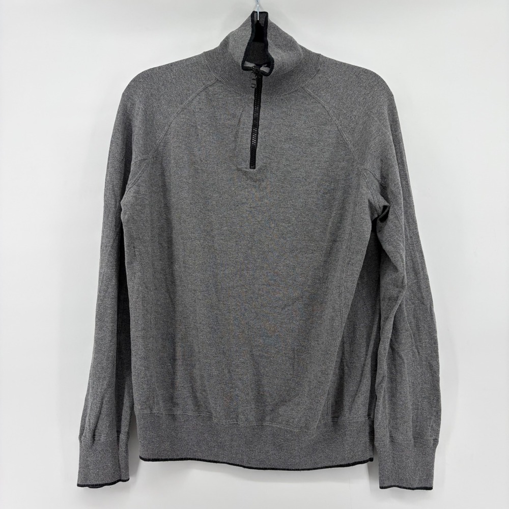 Gap Mens Gray Quarter Zip Mock Neck Raglan Sweater S S/805476-00 SPR11